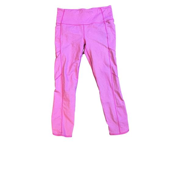 Athleta High Rise Crop Leggings | Size XS | Bright Pink | Side Pocket - Picture 1 of 7